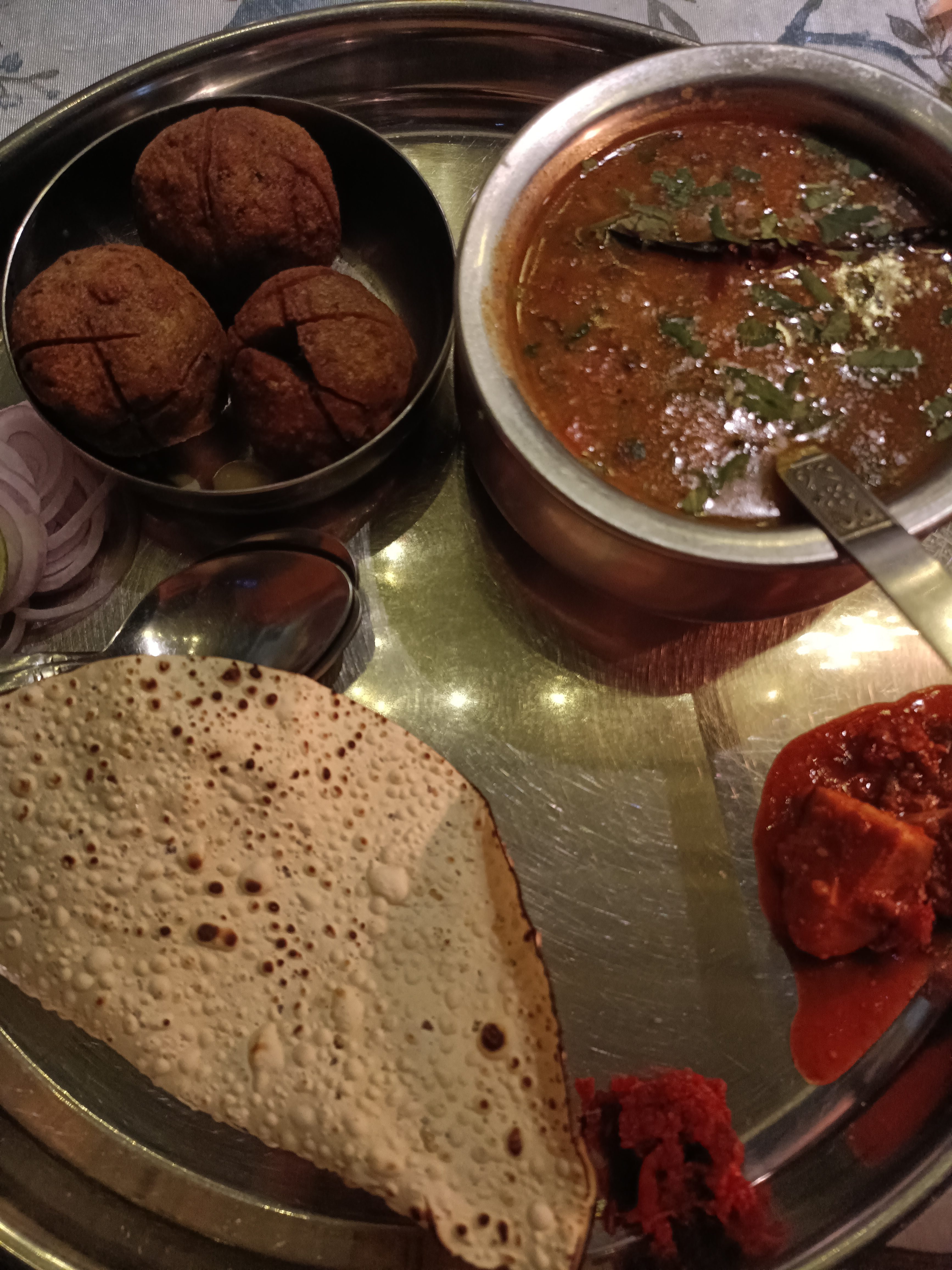 Dal baati at Jasmine Restaurant in Udaipur