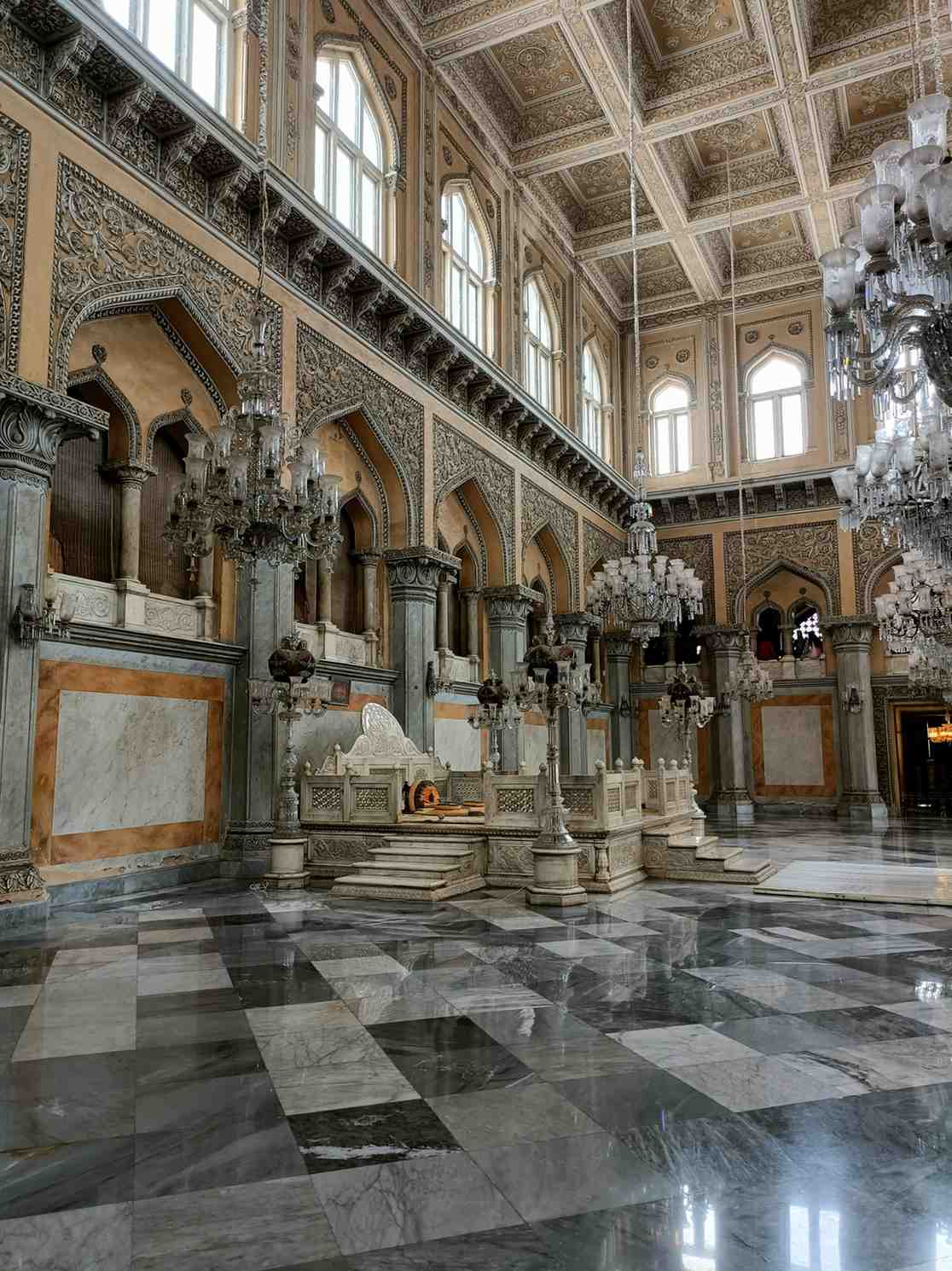 Takht-e-Nishan in Khilwat Mubarak - Chowmahalla Palace